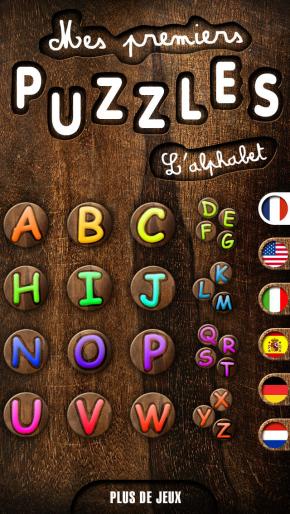 Application screenshot: 1 Mes premiers puzzles : l&#039;alphabet - un jeu éducatif pour apprendre à vos enfants à reconnaitre les formes des lettres -  1 lettre par puzzle ou 4 lettres en 1 puzzle [itunes]