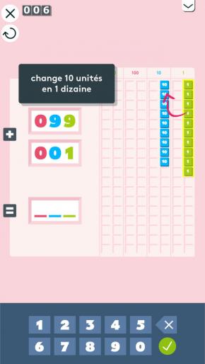 Application screenshot: 2 Montessori Maths: Addition et Soustraction de Grands Nombres [itunes]