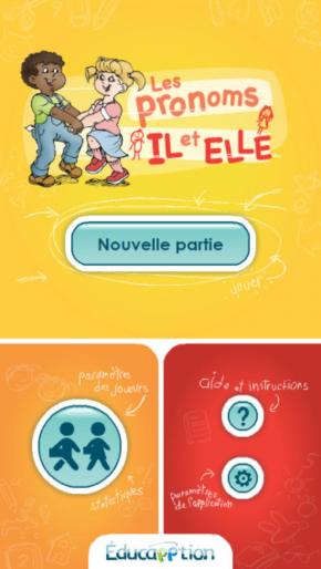 Application screenshot: 1 Les pronoms Il et Elle [itunes]