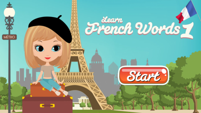Application screenshot: 1 Apprendre des mots français