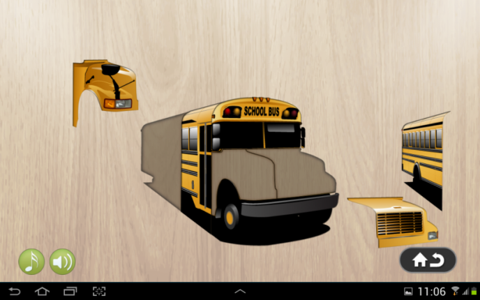 Application screenshot: 2 Puzzle 4 enfants - voitures
