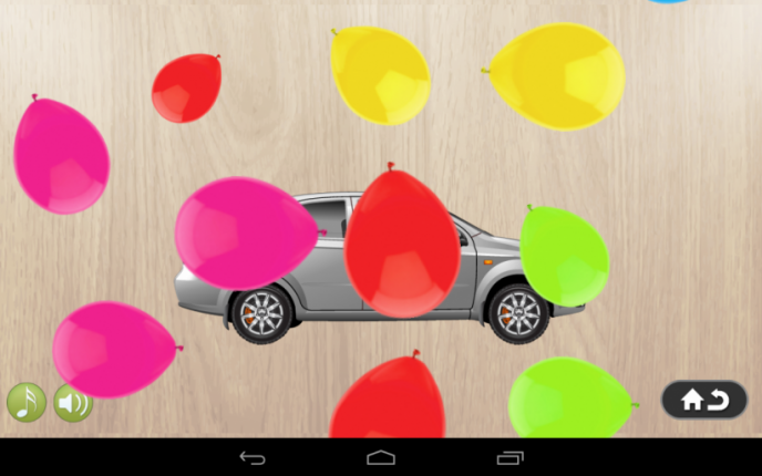 Application screenshot: 5 Puzzle 4 enfants - voitures