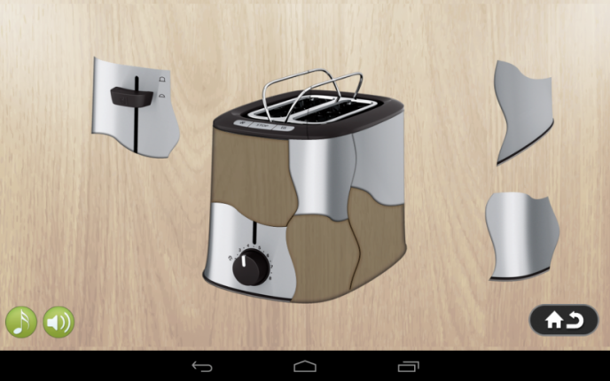 Application screenshot: 5 Puzzle 4 enfants - cuisine